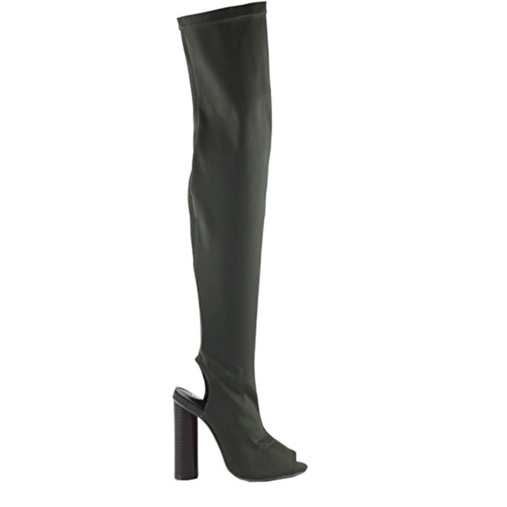 Lycra Backless Over The Knee Thigh High Boots - Picture 3 of 3